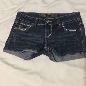 Bling denim shorts